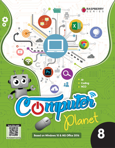 Skillitos Computer Planet 8 Computer Class 8 Textbook (Raspberry Series)